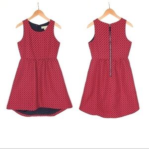 NWT Anthropologie Lily Wang red blue high/low sleeveless full-skirt dress sz 6